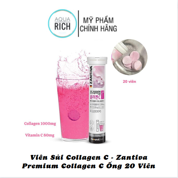 Viên Sủi Collagen C - Zantiva Premium Collagen C Ống 20 Viên
