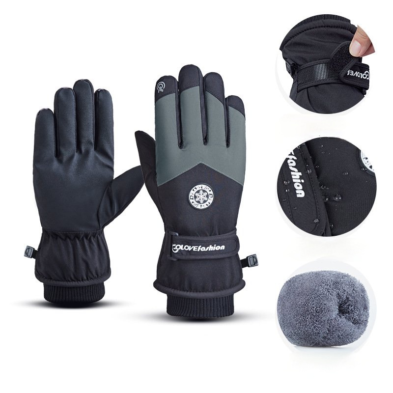 Găng Tay Mùa Đông, Găng Tay Đi Xe Máy Nam Nữ Dày Ba Lớp Có Cảm Ứng