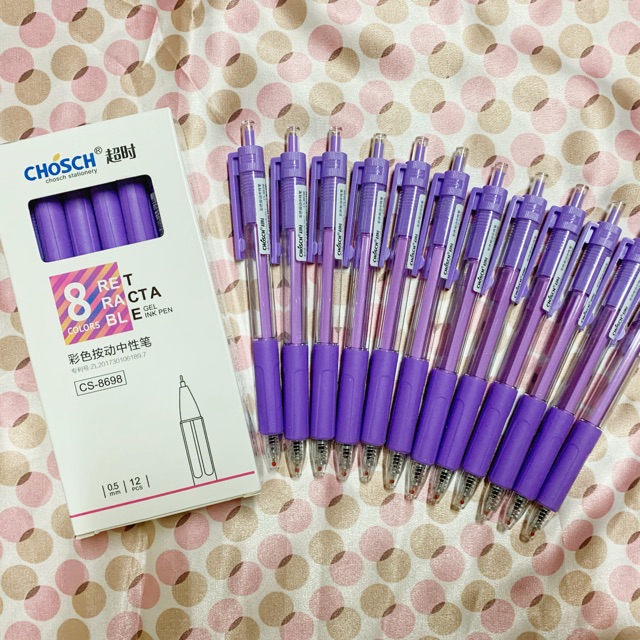Hộp 12 Cây Viết Gel Bấm Chosch CS8698 Ngòi 0.5mm