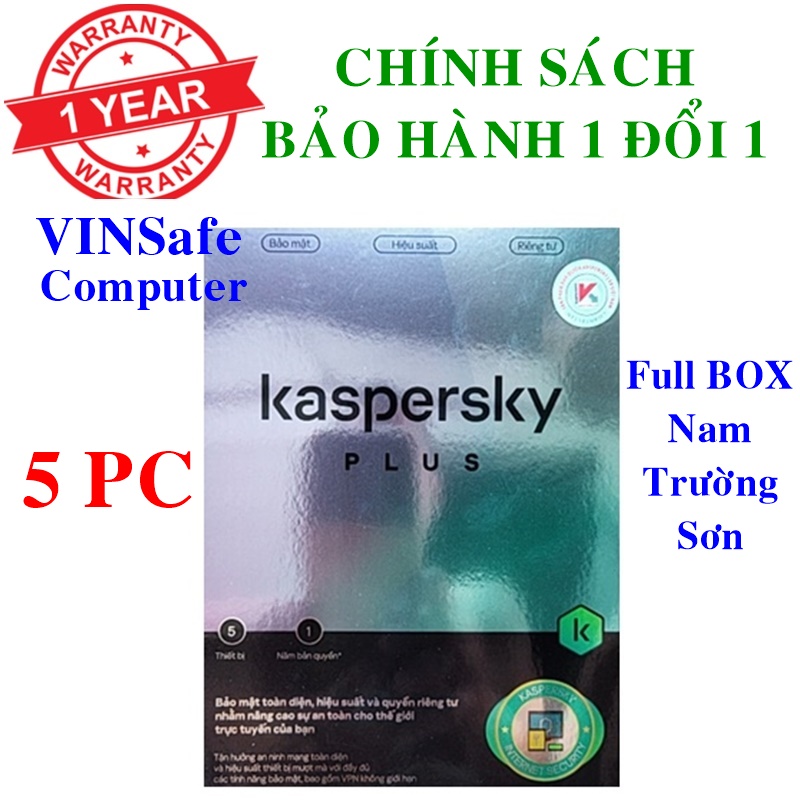 Phần mềm diệt virus Kaspersky Plus ( Internet Security ) 5 Thiết bị/Năm - BOX NAM TRƯỜNG SƠN
