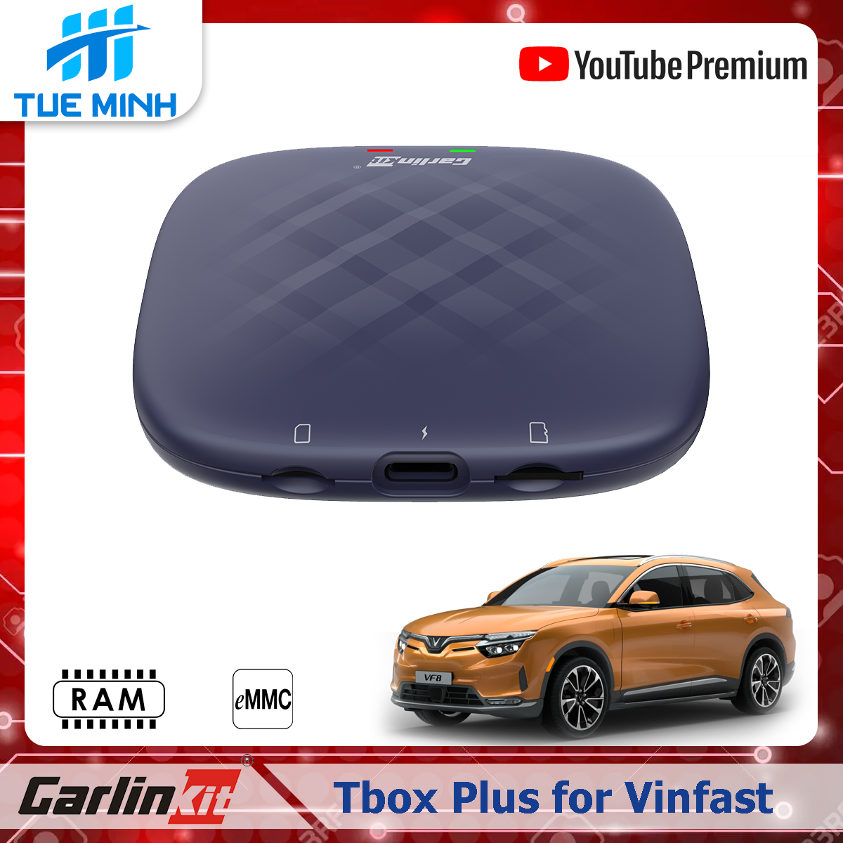 Android Box ô tô Carlinkit Tbox Plus cho Vinfast VF8, VF9, E34