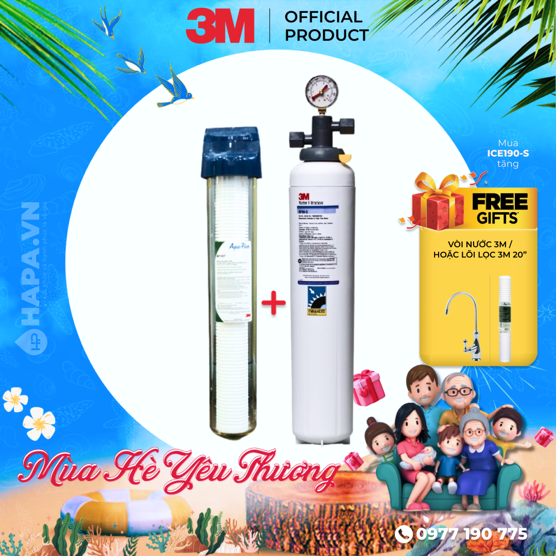 Máy lọc nước 3m ice190-s hf90-s cho thương mại, nhà hàng, quán cà phê, horeca fnb trường học... nhập khẩu mỹ - hàng chính hãng 3m