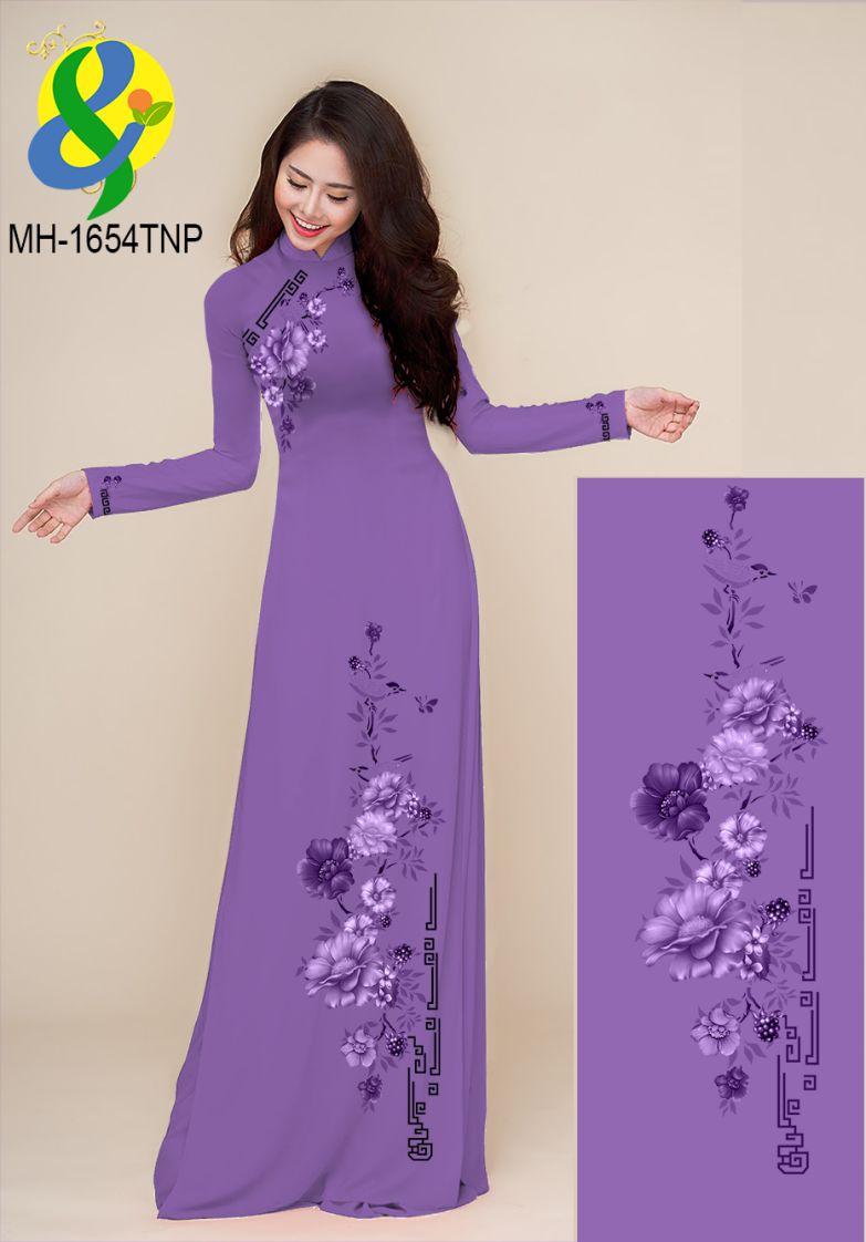 Vải áo dài họa tiết hoa cánh bướm MH-1654