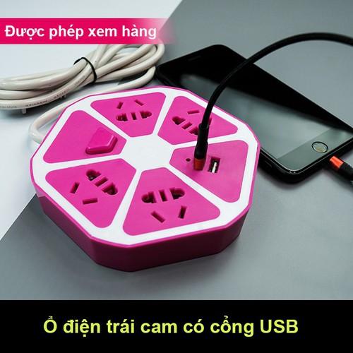 [XẢ KHO] Ổ cắm điện tròn thiết kế 6 cổng cắm điện có 2 cổng USB sạc điện thoại, có nút ngắt mạch điện an toàn chống cháy nổ