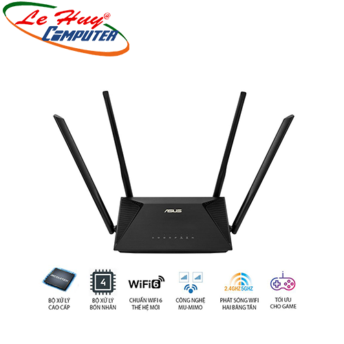 Router wifi asus rt-ax53u wifi 6 ax1800 2 băng tần