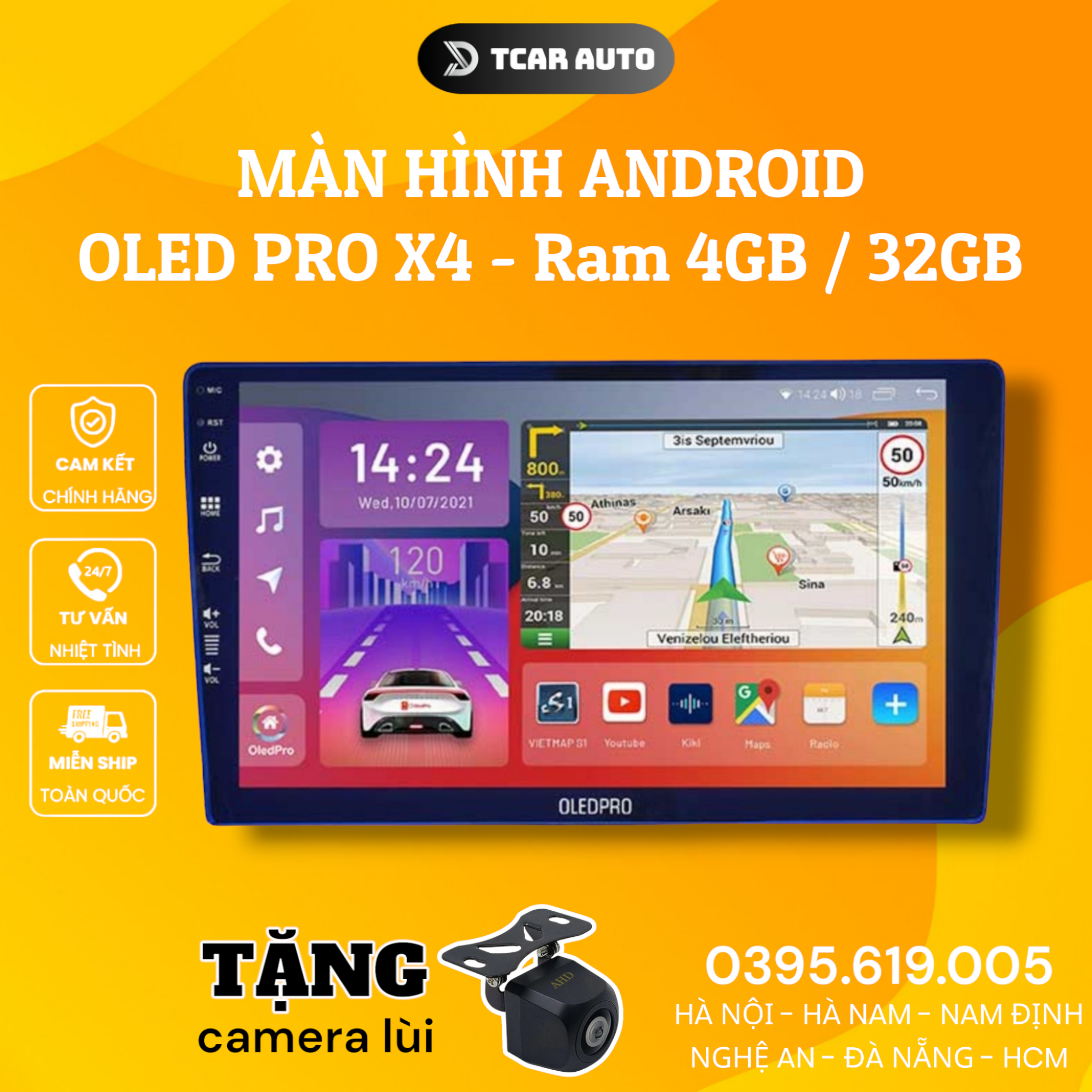 Màn hình dvd android ô tô oledpro x4 ram 4gb / 32 gb chíp 8 nhân 7862 - bh 18 tháng