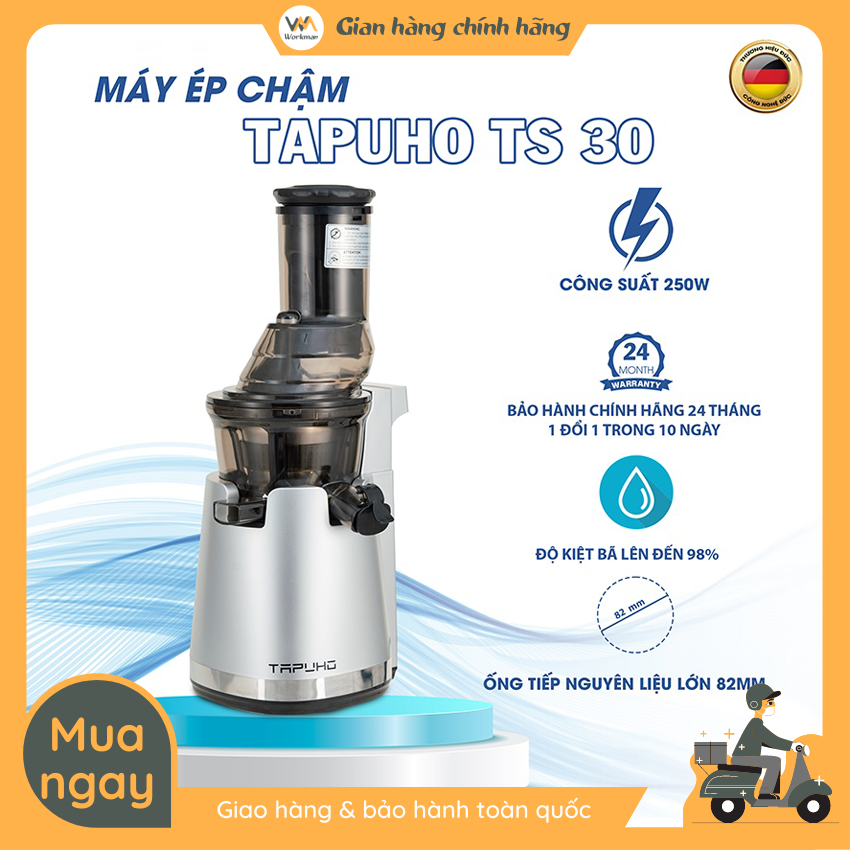 Máy ép chậm Tapuho TS30 đa năng, Ép nguyên quả, Ép kiệt bã