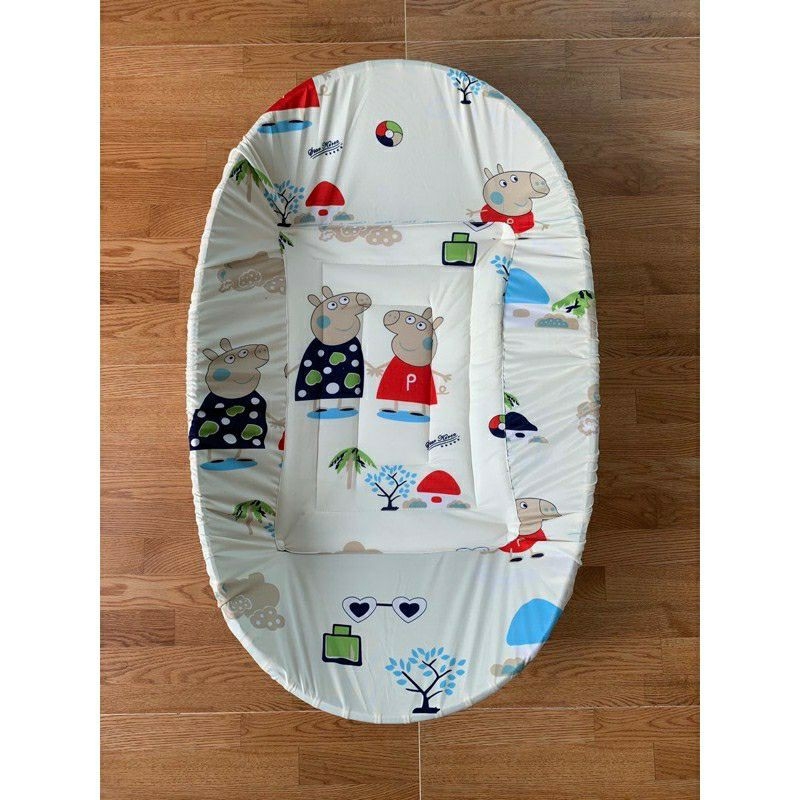 Nệm Bọc Nôi Tre Nằm Võng sz 55x85,60x90, 65x1m cho trẻ từ 0-36 tháng( Tặng Vòng Dâu Tằm)