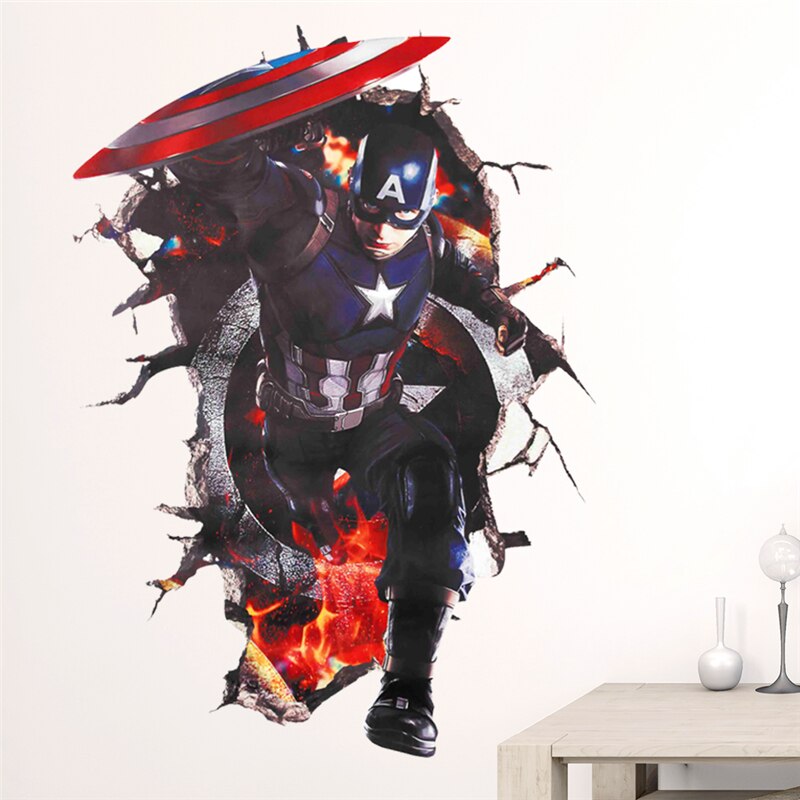 [HCM]Decal dán tường tranh Captain American - Biệt đội siêu anh hùng Avengers Marvel AmyShop