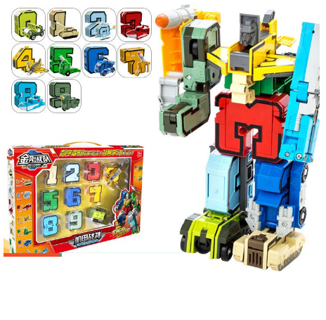 Bộ robot biến hình số từ 0-9 đồ chơi lắp ráp