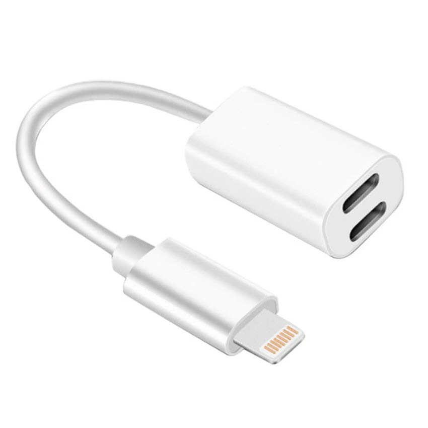 Cáp Lightning 2in1 chia Sạc và Tai nghe cho Iphone