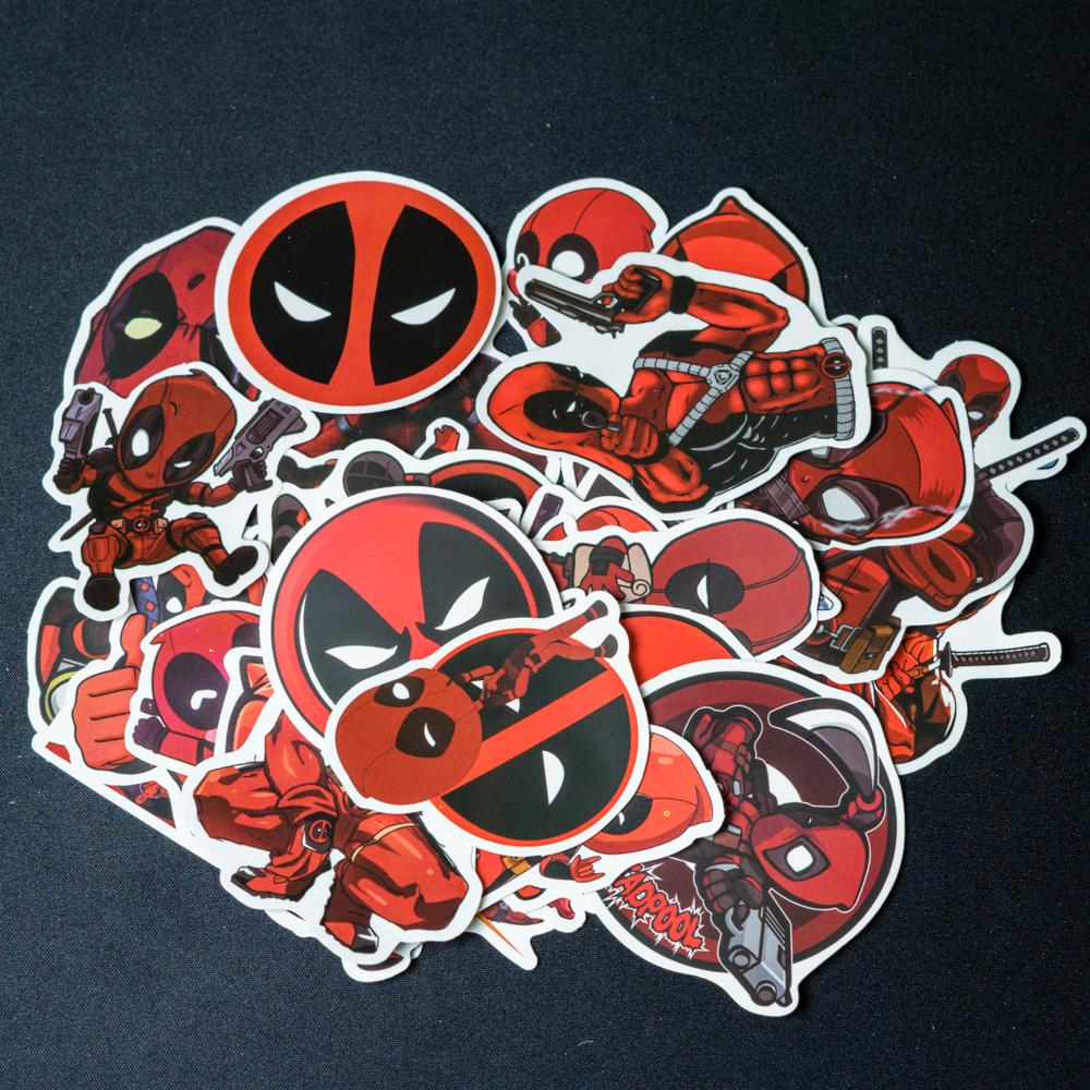 [HCM]Bộ miếng dán sticker stickers cao cấp chủ đề Deadpool Spiderman Avengers trang trí Vali Laptop Mũ Bảo Hiểm Xe Máy Xe Đạp Đàn Skateboard Scooters