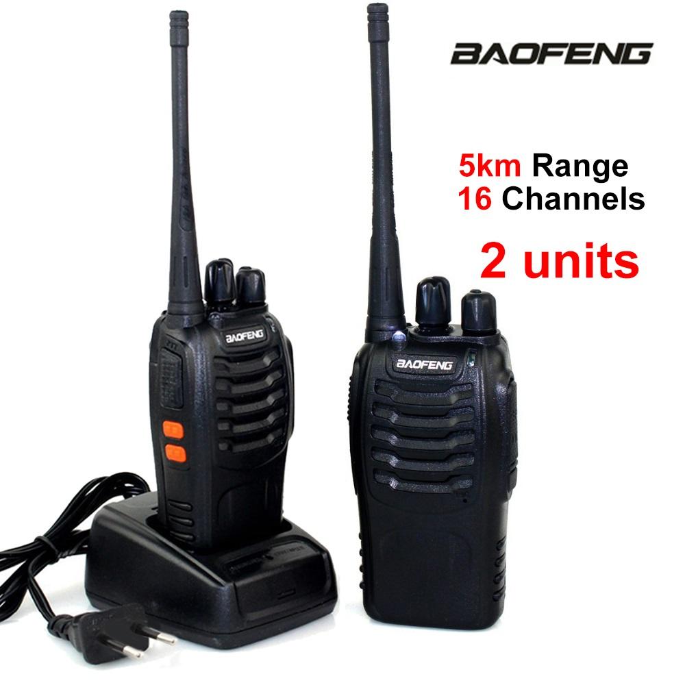 ( Bảo hành 12 tháng ) Bộ Đàm Cầm Tay Giá Siêu Rẻ Pin Trâu - Cự Ly 10- 70 tầng tòa nhà,1-5km-Bộ 02 máy bộ đàm Baofeng BF-888s