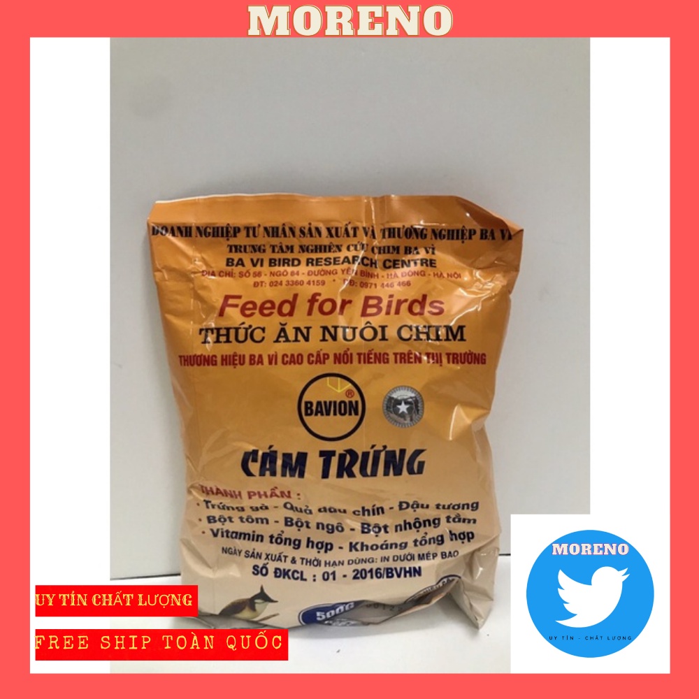 Cám trứng Ba Vì cao cấp giá rẻ 500g MORENO dùng chung cho các loại chim - Cám chim Ba Vì dinh dưỡng cho chim
