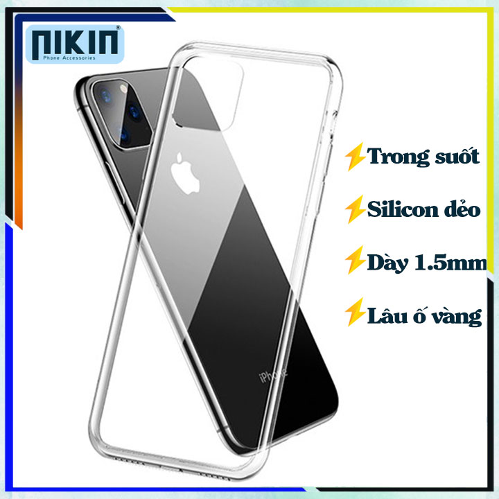 Ốp lưng iPhone trong suốt dẻo lâu ố vàng - Full mã iP 6/6s/6sPlus/ ip 7/8/ iP 7Plus/8Plus/ iP X/Xs/11 Pro/ iP Xr/11 / iP sxmax/11promax/12/12MINI, 12PRO/12PROMAX - Nikin Offical