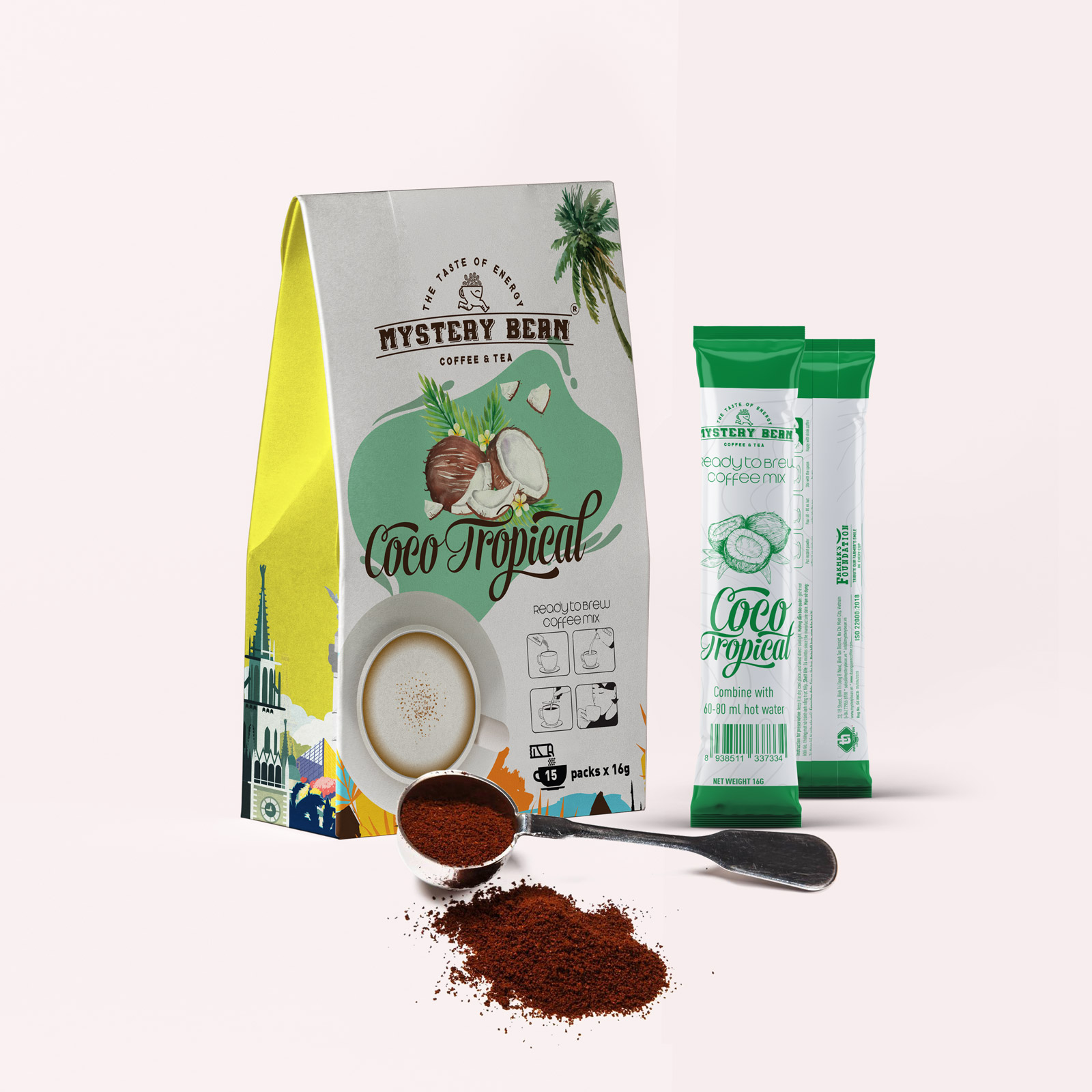 [HCM]Cà Phê Hoà Tan Sữa Dừa Coco Tropical - Mystery Bean