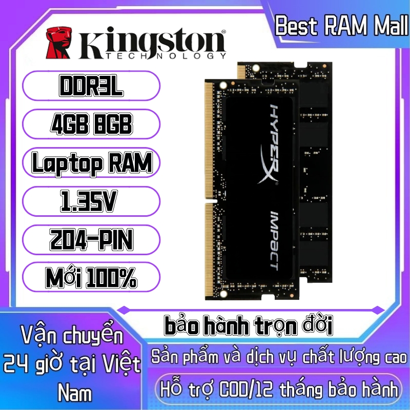 Kingston ddr3l ram cho máy tính xách tay 8gb 4gb 1600mhz pc3-12800 cho laptop ram