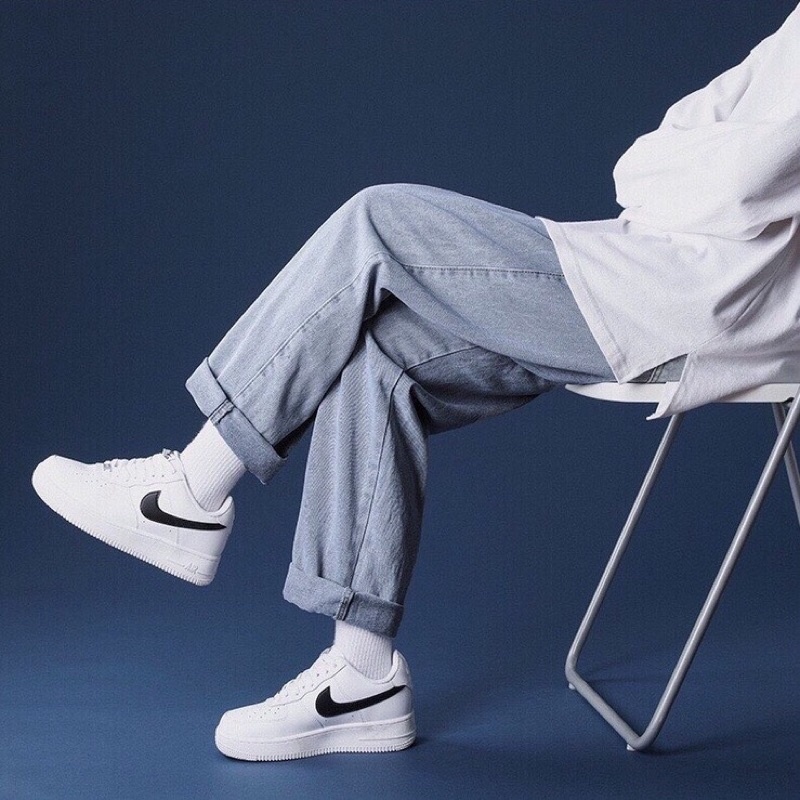 Quần jean bò baggy nam nữ ống suông rộng Unisex hàng Quảng Châu phong cách Hàn Quốc sành điệu style năm 2021