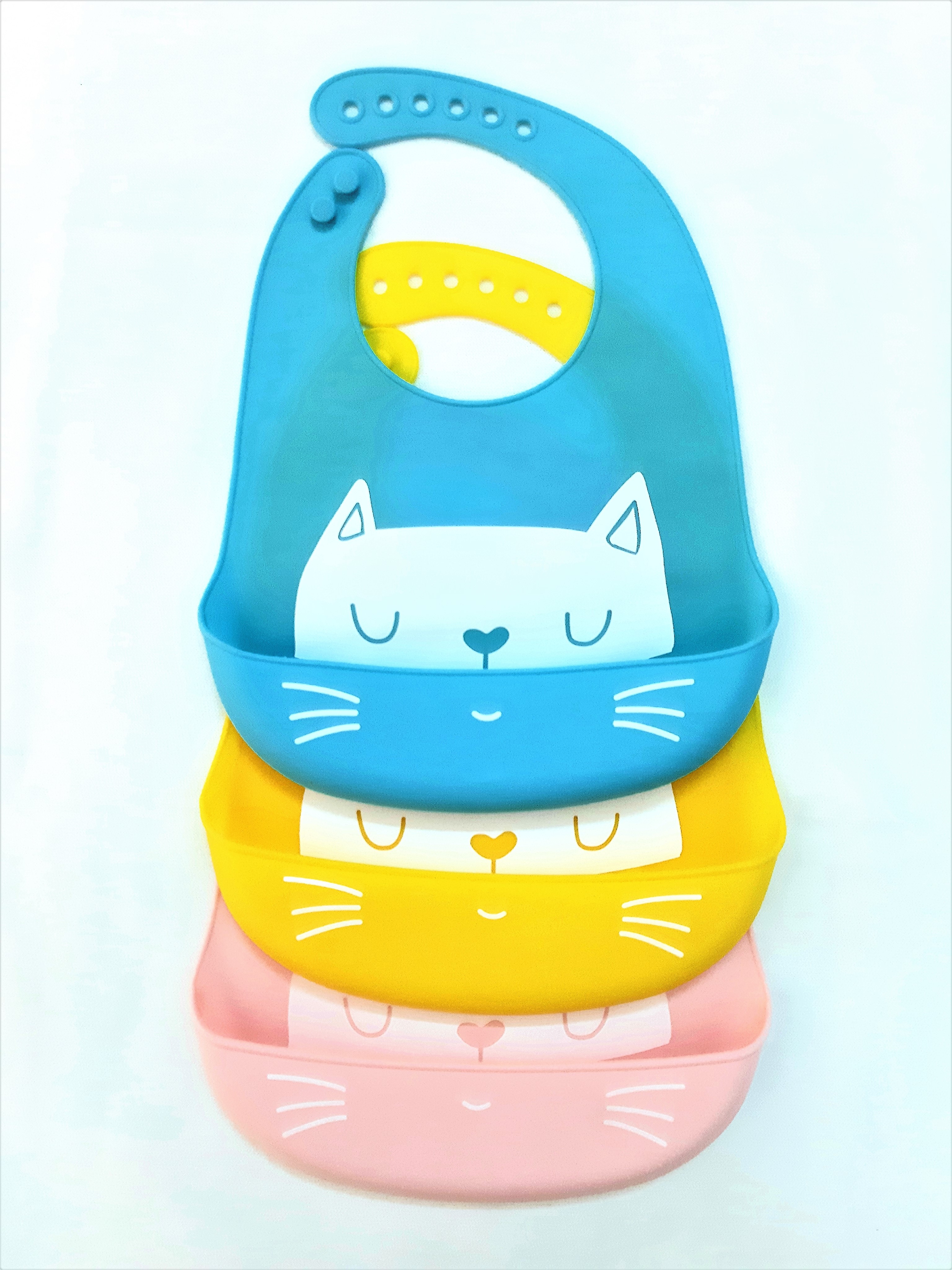 Yếm Ăn Dặm Mèo Con Mềm Mịn Cho Bé