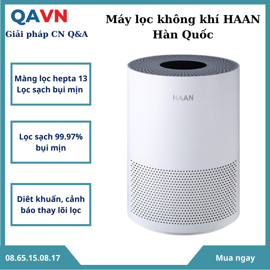 Máy lọc không khí HAAN AP-1000 Hàn Quốc - Màng lọc Hepta H13 lọc sạch 99.97% bụi mịn 2.5 Pm - Hàng chính hãng Hàn Quốc - Bảo hành 1 năm - Korea Air Purifier