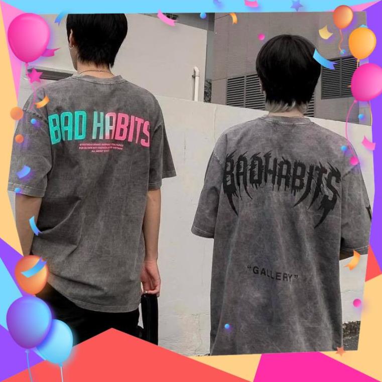 Áo thun bad habits label wash nam nữ full tag