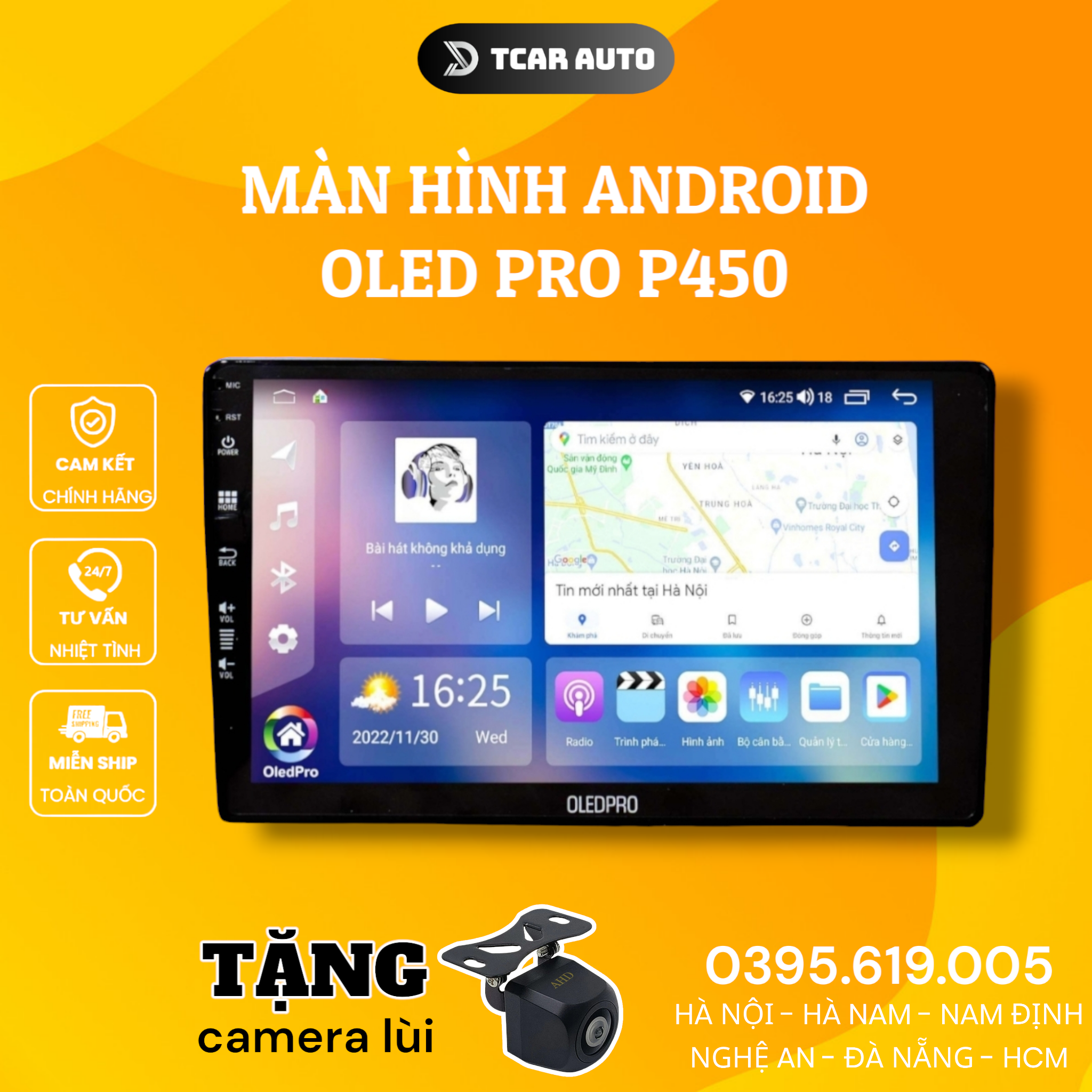 Màn hình Android Ô Tô Oled Pro A5 - P450, thay thế màn hình Oled C2, nâng cấp từ Chip 4 nhân lên Chi