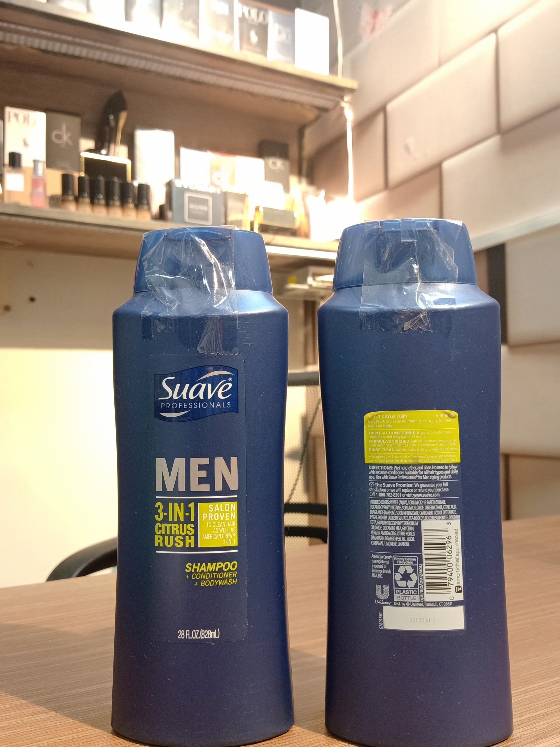 Dầu gội tắm xả 3 trong 1 cho nam Suave Professionals Men 3-in-1 Citrus Rush 828ml