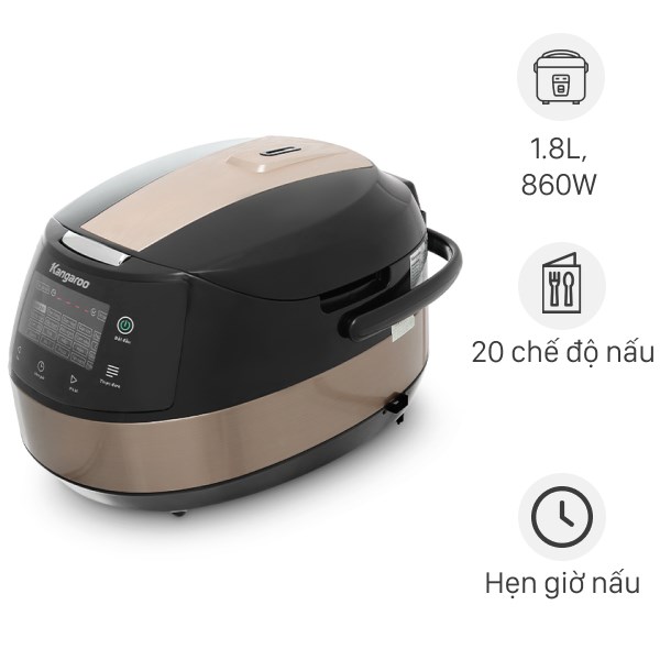  Nồi cơm điện tử Kangaroo 1.8 lít KG18DR8 hàng  like new giá rẻ đẹp mới 98-99% chính hãng 100% bảo hành 12 tháng 
