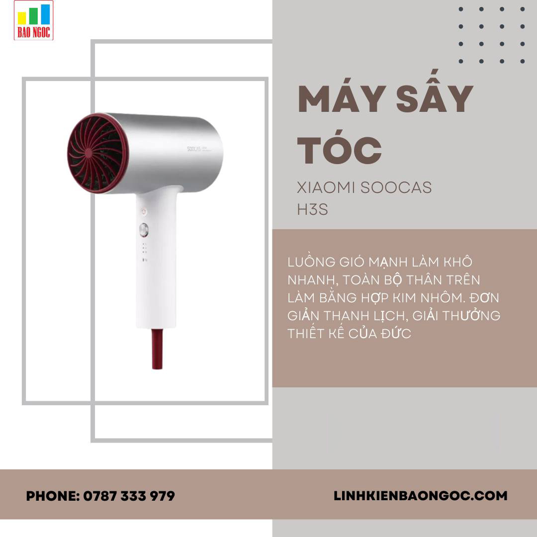 Máy sấy tóc cấp tốc tạo ion âm Soocas H3S