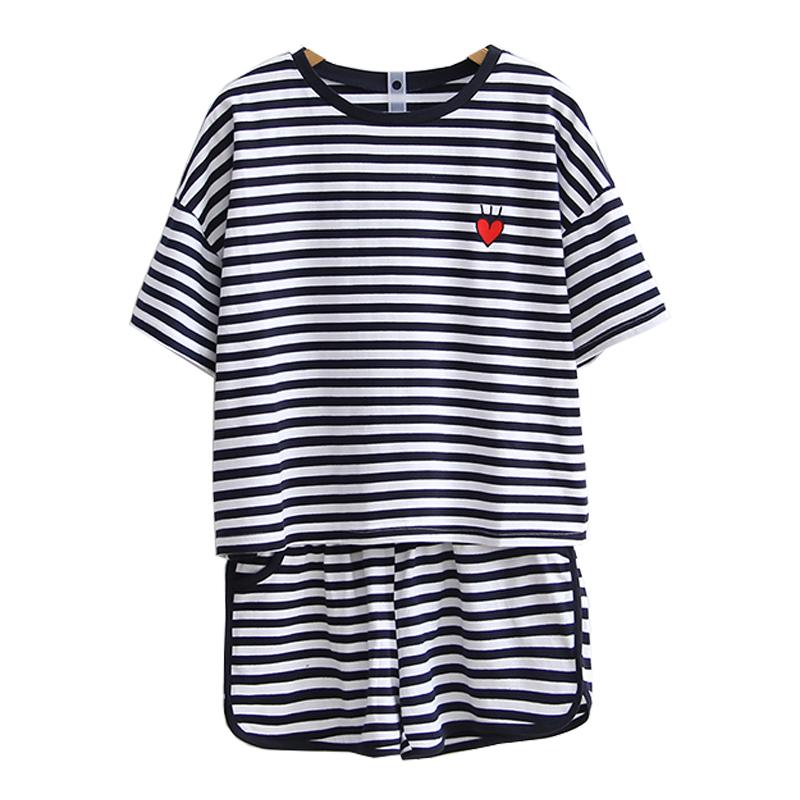 Bộ mặc nhà nữ đùi cotton mềm mịn kẻ sọc - bmng10 bhl2201