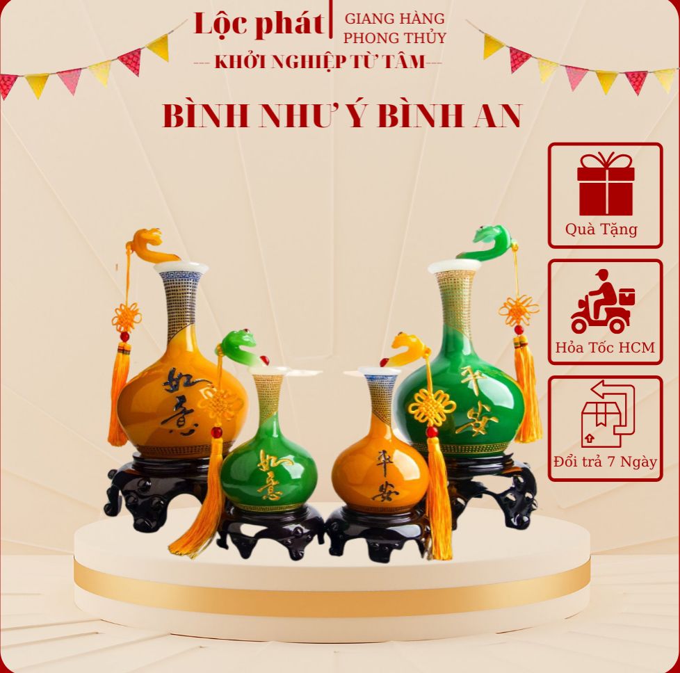 Bình như ý bình an kiểu dáng sang trọng phong thủy tài lộc - FREESHIP