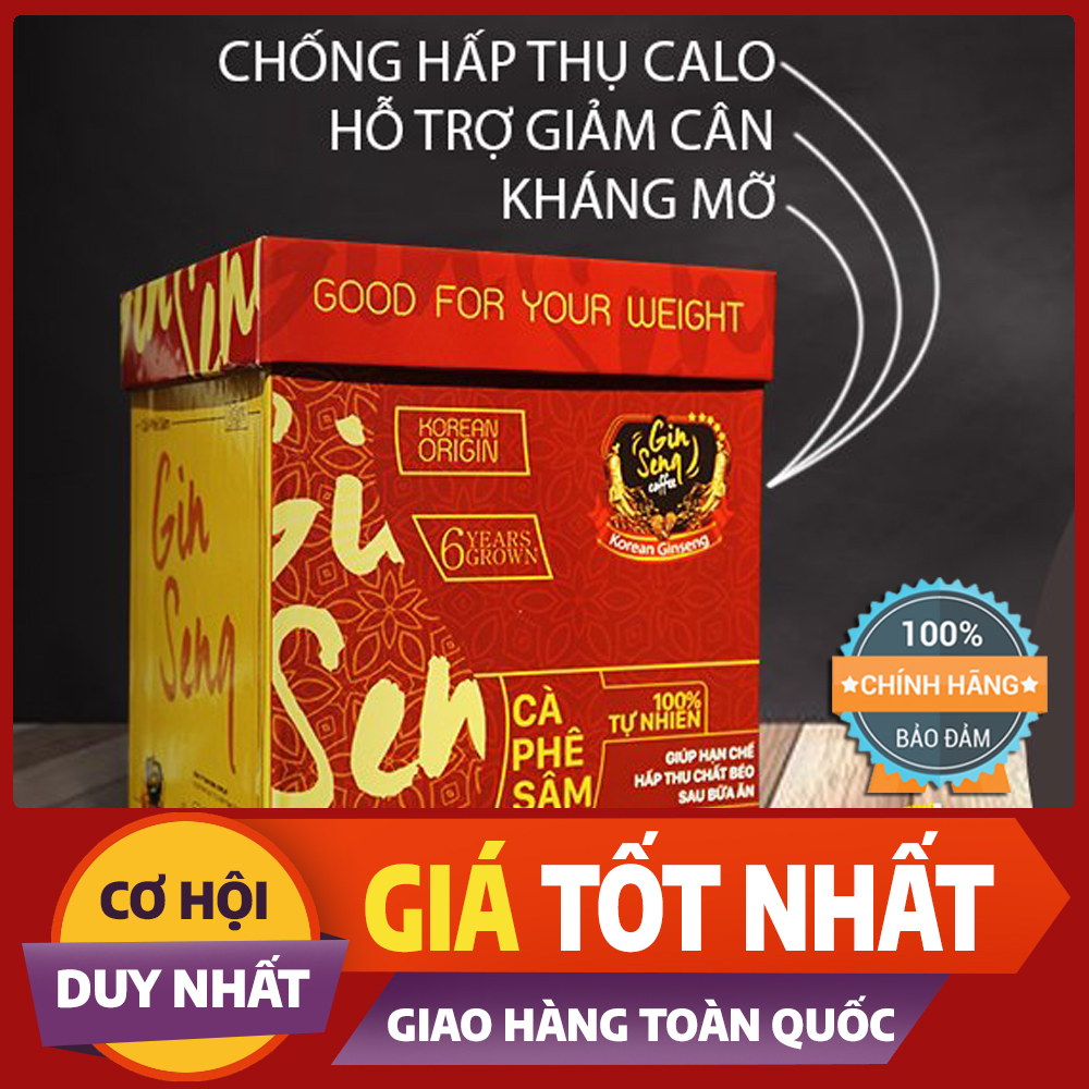 Cà Phê Sâm Hàn Quốc hỗ trợ giảm cân giữ dáng 1 hộp 30 gói