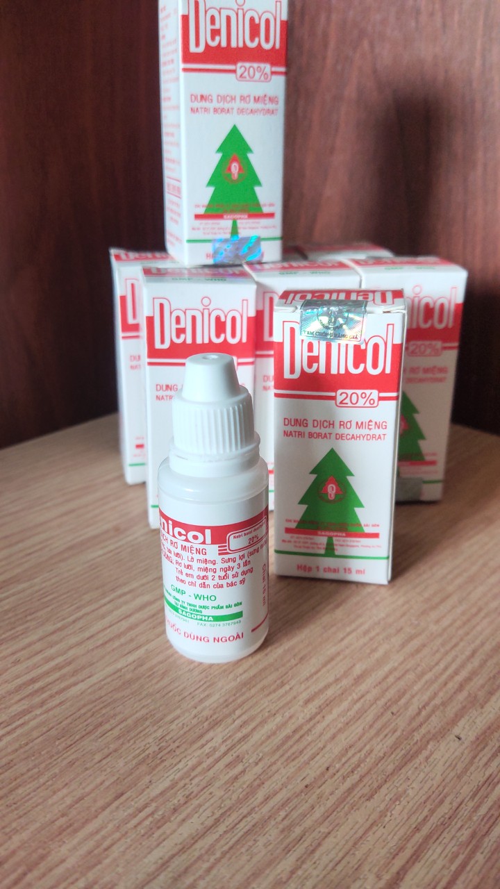 Dung dịch rơ miệng Denicol 20% Natriborat decahydrat