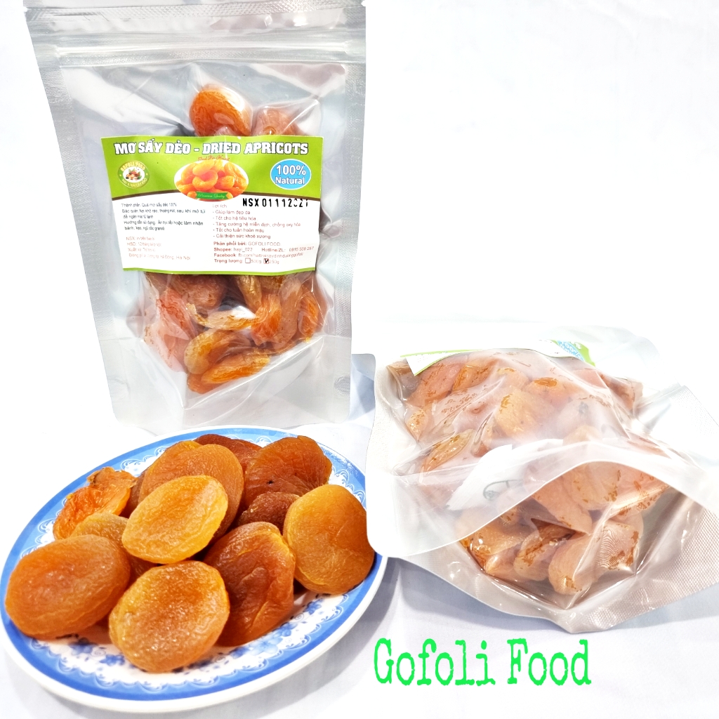 Mơ sấy dẻo loại 1 nhập khẩu Thổ Nhĩ Kỳ không đường, không hạt 250g/ Premium Turkish dried apricots, class 1, no sugar added, no nut, healthy, delicious