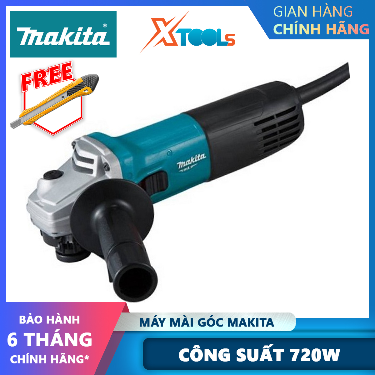 Máy mài góc Makita M9506B | máy mài cầm tay công tắc trượt công suất 720W tốc độ không tải 11000 rpm đường kính lưỡi mài 100mm XTOOLs