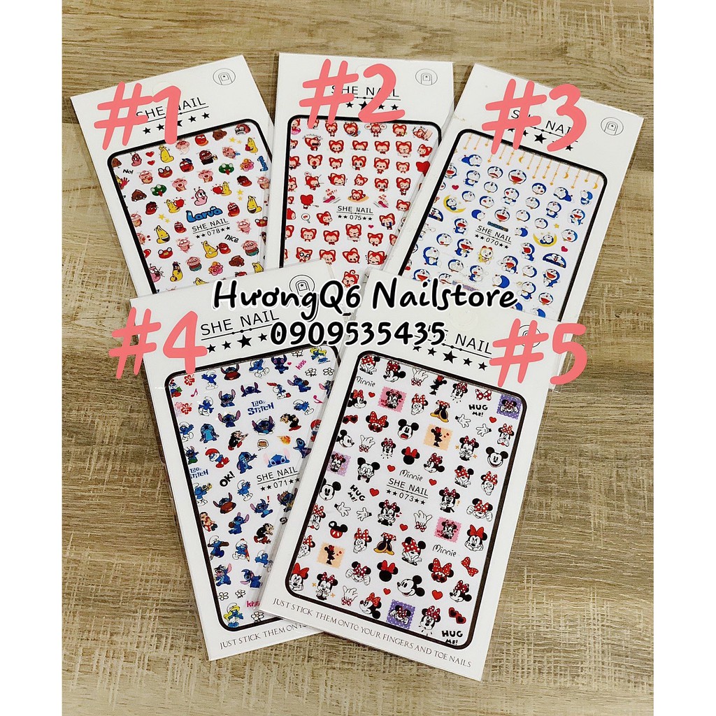 Miếng Dán Móng Tay Nails Sticker Nhiều Mẫu Hoạt Hình