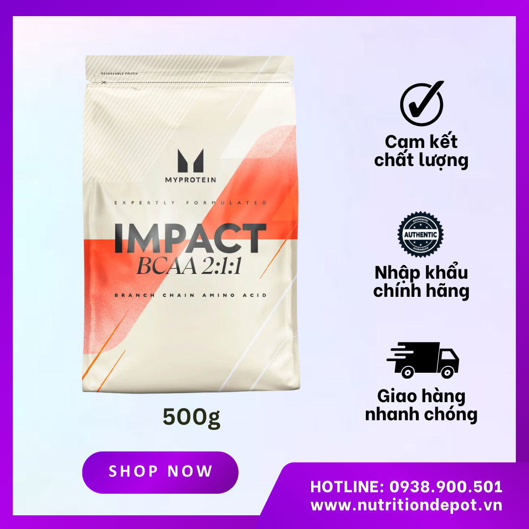 Thực phẩm bổ sung tăng sức bền - phục hồi cơ tối ưu Myprotein BCAA 2:1:1 - Nutrition Depot Vietnam