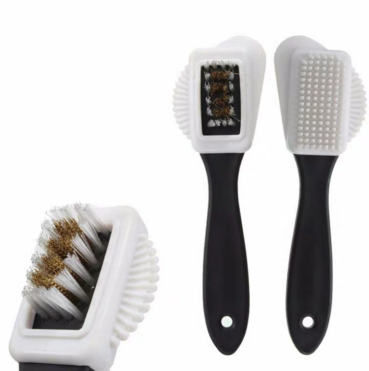 Bàn chải cọ vệ sinh 3 mặt dùng cho giày, bốt Da Lộn, Da Nubuck, Vải dạ... nhanh chóng, tiện lợi
