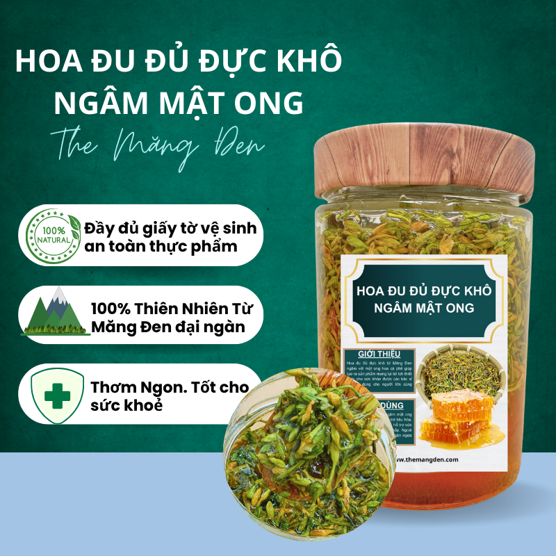 Hoa đu đủ đực khô ngâm mật ong hoa cà phê nguyên chất the măng đen 500g