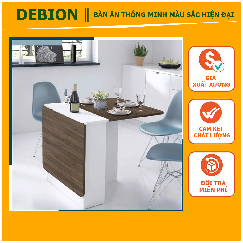 _Bàn ăn thông minh DEBION có kệ để đồ dễ dàng di chuyển với bánh xe 360, bàn ăn thông minh xếp gọn và tiện dụng , bàn ăn thông minh gỗ nhập khẩu cao cấp, bàn ăn thông minh - DEBION OFFICAL