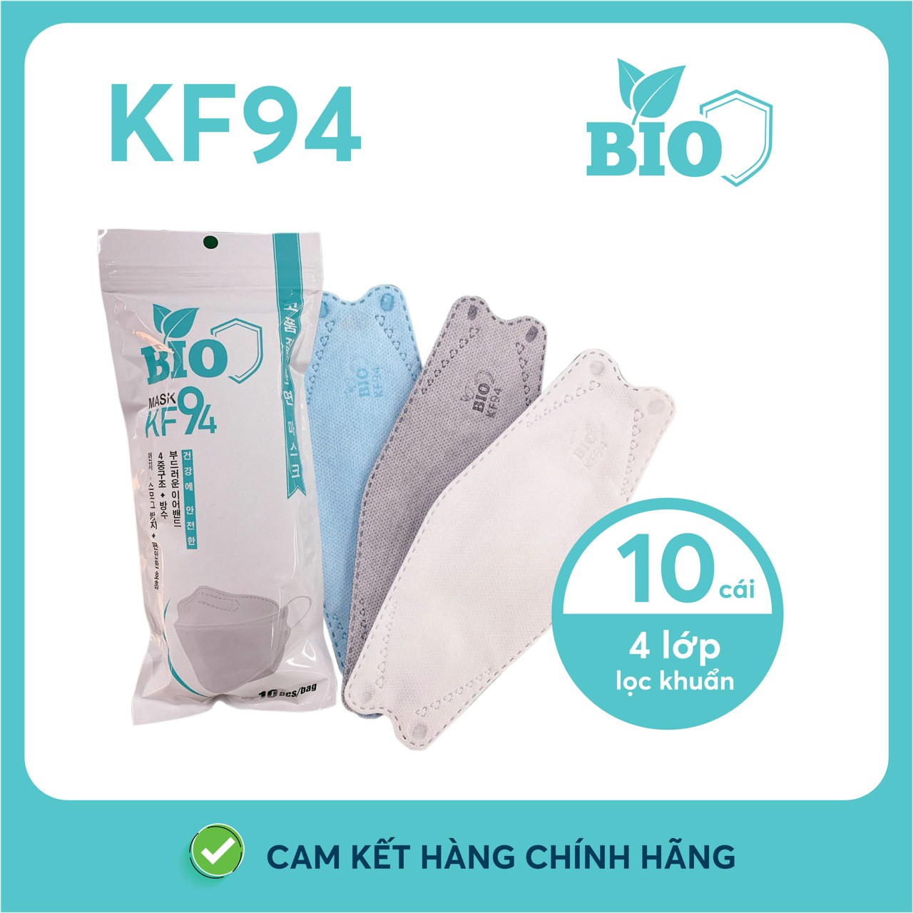 Thùng 250 CHIẾC KHẨU TRANG 4D KF94 BiO