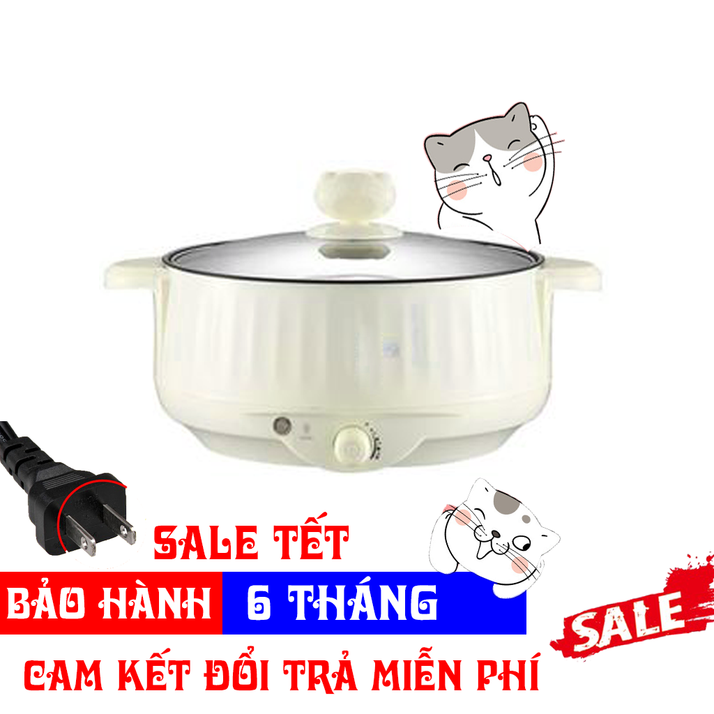 Nồi Lẩu Mini Chống Dính Đa Năng, Nồi Lẩu Đa Năng Chiên Rán Cho Gia Đình Tiện Dụng, Nồi Lẩu Mini Có Dây Cắm 2 Chấu, Nồi Lẩu Đa Năng Tiện Dụng, Nồi Nấu Đa Năng Có 3 Nấc Nhiệt Công Suất 1000W - Zason