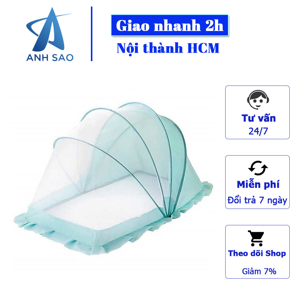 [HCM][TẶNG KÈM GỐI EM BÉ 30X40CM VỚI HĐ 200K] Mùng màn ngủ chống muỗi cho bé gấp gọn thế hệ mới - Kích thước: 106 cm x 58 cm x 53 cm - Giao màu sắc ngẫu nhiên hình động vật dễ thương cho bé