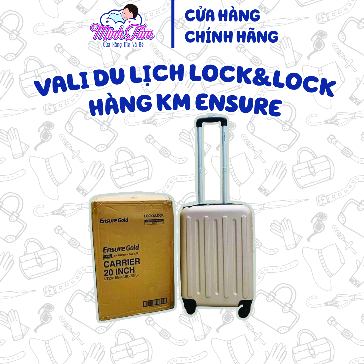Vali du lịch Lock&Lock 20 inch quà KM Ensure