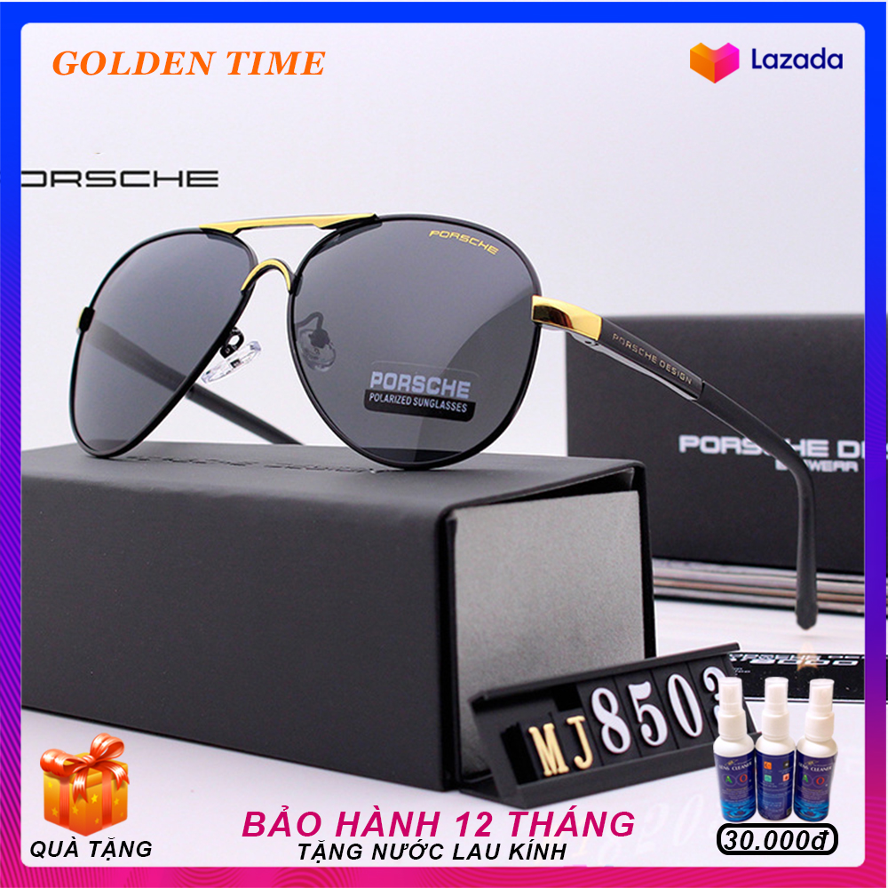 Kính mát Nam PC 8503 Cao cấp, mắt Polarized phân cực, gọng  siêu bền, Full box, Khăn lau kính, Thẻ bảo hành 1 năm