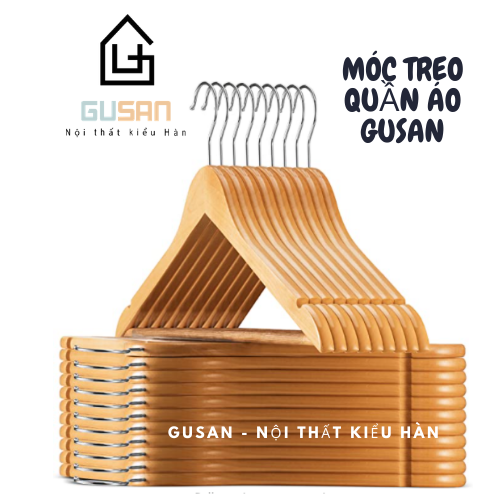 [HCM]COMBO 10 Móc treo quần áo gỗ thông mình đa năng người lớn không gắn tường GUSAN Phong Cách Nội Thất Hàn Quốc