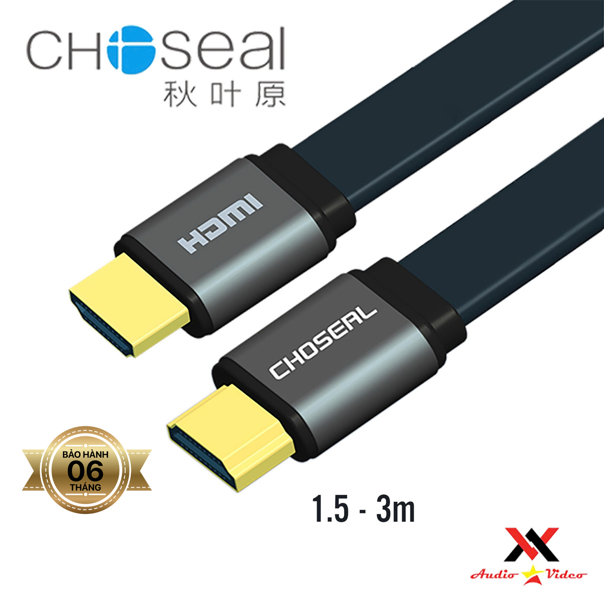 Dây Cáp HDMI Choseal 2.0/4K Loại Dẹt Dài 1.5m, 1.8m, 3m, 5m dành cho Tivi máy tinh 3D 4k Máy Chơi Game PlayStation Xbox đầu HD Box Đầu Android Tv Smart máy chiếu