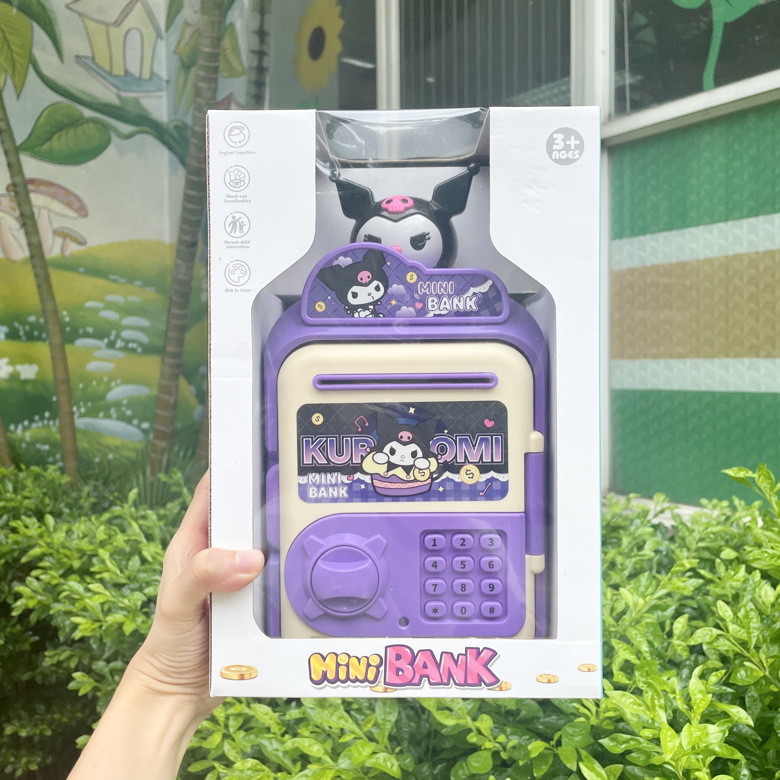 Két sắt mini KUROMI, Ống heo tiết kiệm tiền cho bé