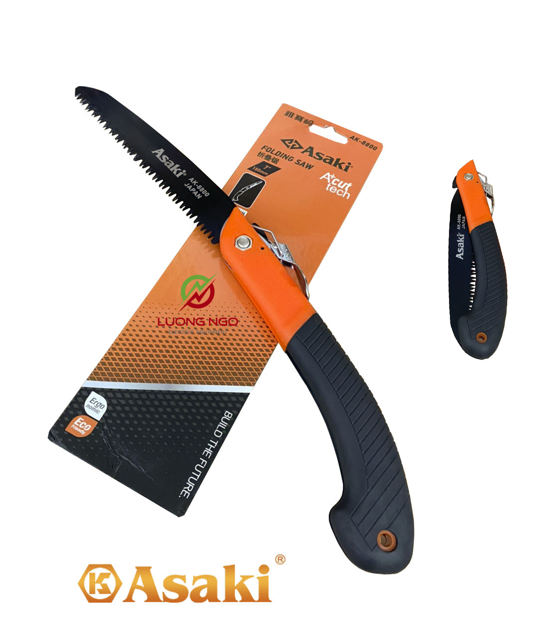 Cưa gỗ, cưa cành cầm tay cao cấp r - Cưa gỗ xếp gọn thép Nhật Asaki AK-8800