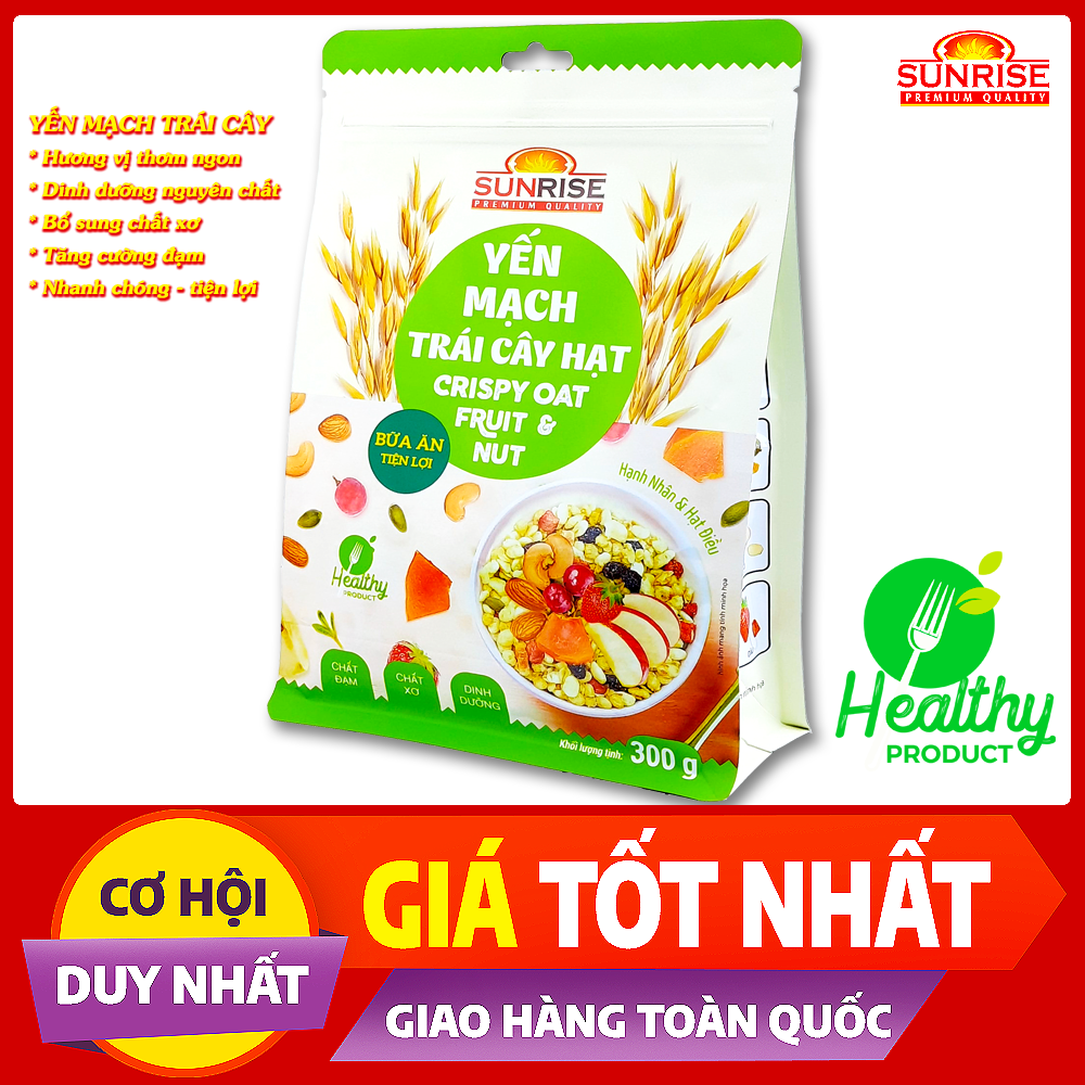 Yến Mạch Trái Cây Và Hạt Dinh Dưỡng Sấy Giòn Sunrise 300g